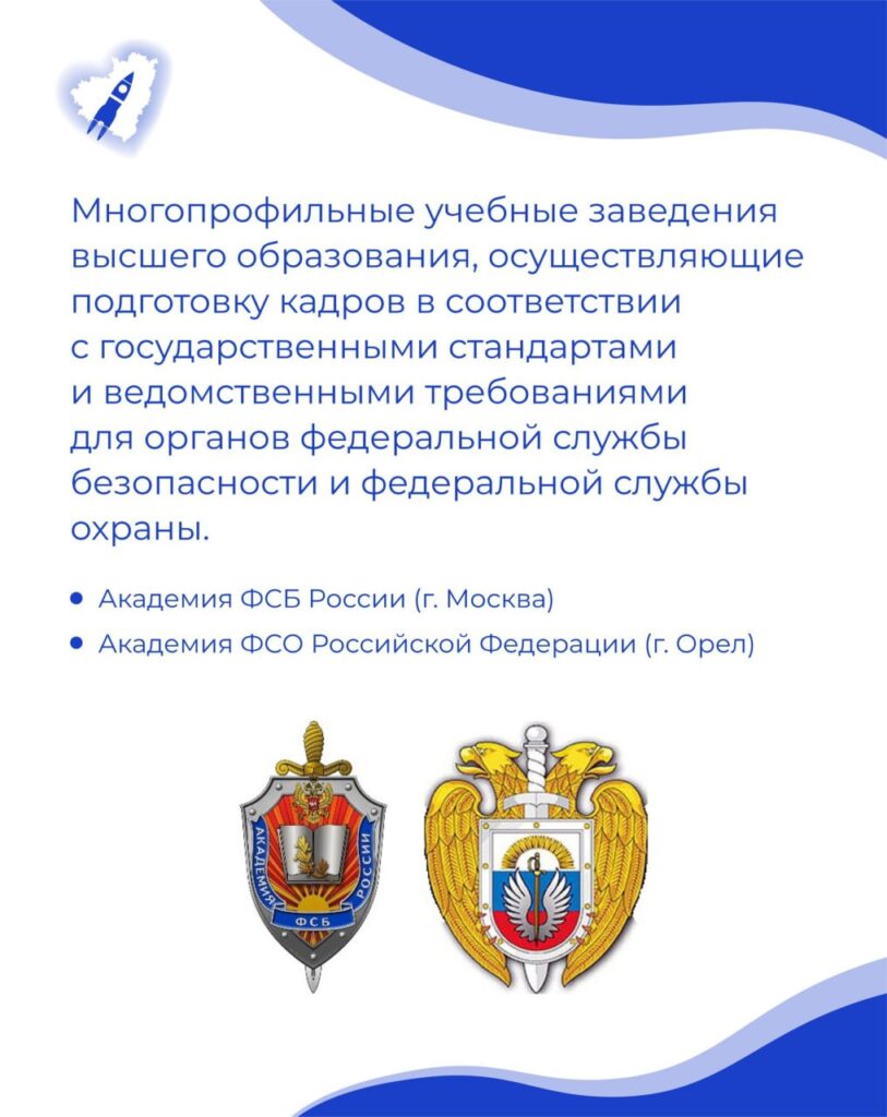 О поступлении в вузы ФСБ | ГБОУ СОШ имени Н. С. ДОРОВСКОГО с. ПОДБЕЛЬСК