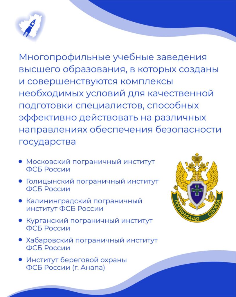 О поступлении в вузы ФСБ | ГБОУ СОШ имени Н. С. ДОРОВСКОГО с. ПОДБЕЛЬСК